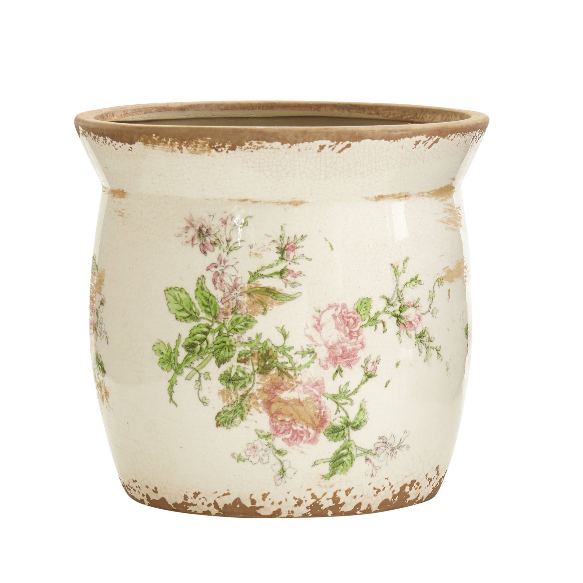8” Tuscan Ceramic Floral Print Planter Secondary image