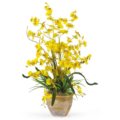 Dancing Lady Silk Orchid Arrangement Yellow
