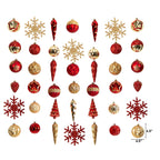 Holiday Deluxe Shatterproof, 52 Count Christmas Tree Ornament Box Set, Reusable Container