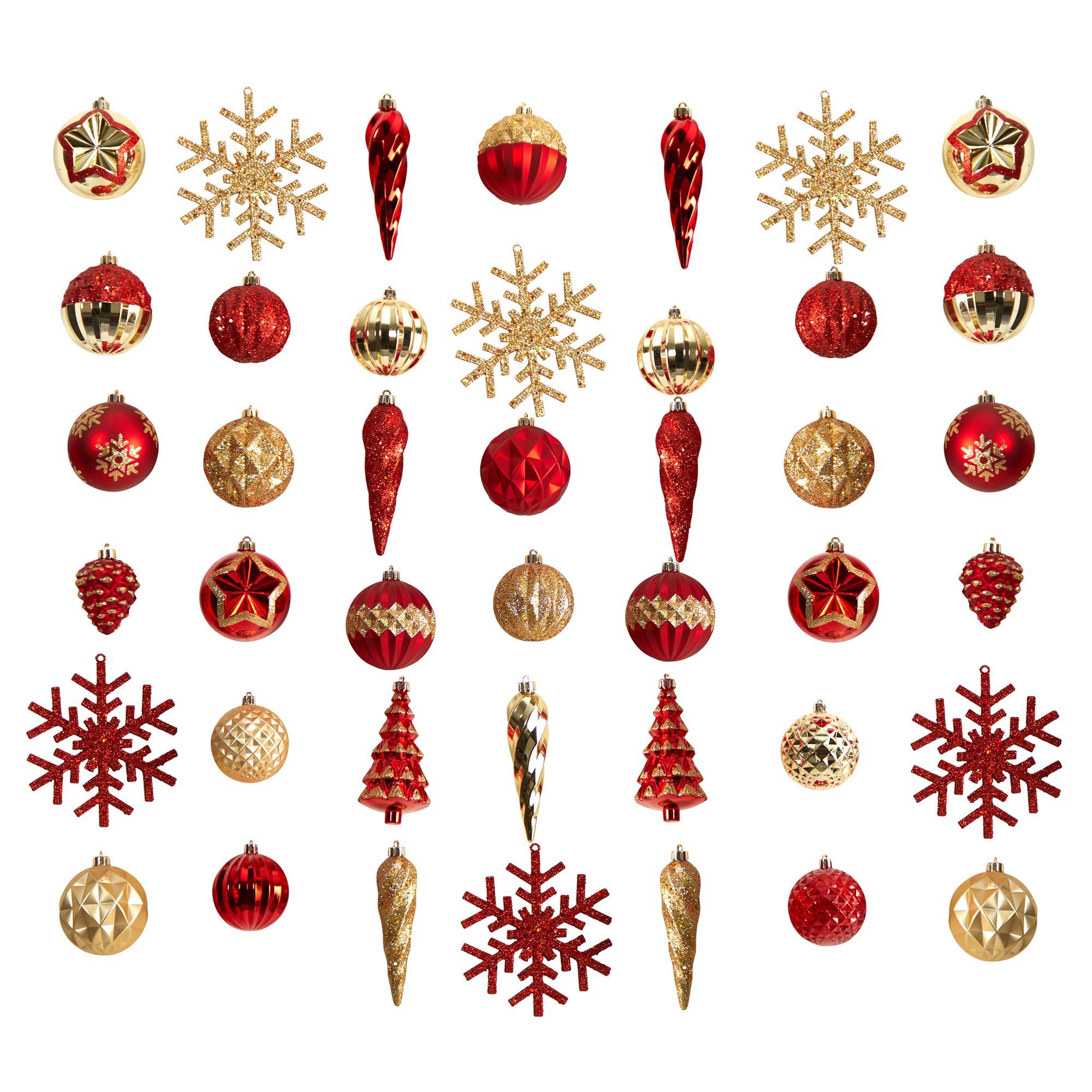 Holiday Deluxe Shatterproof, 52 Count Christmas Tree Ornament Box Set, Reusable Container Main image