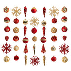 Holiday Deluxe Shatterproof, 52 Count Christmas Tree Ornament Box Set, Reusable Container