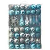 52 Count Christmas Tree Shatterproof Ornament Box Set with Reusable Tray