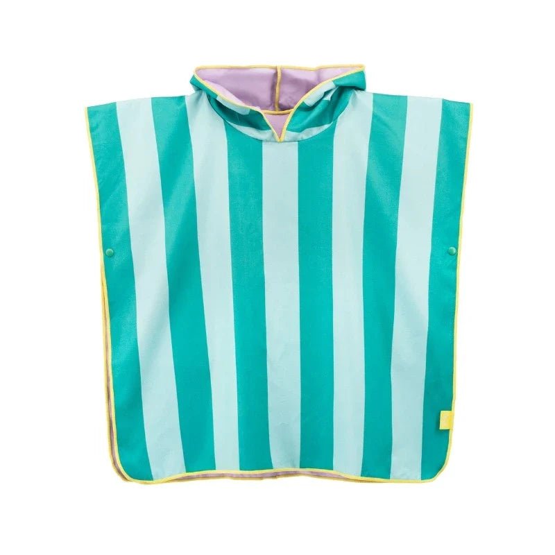 Beach Poncho – Quick-Drying Microfiber Kids Towel Vintage Lagoon