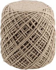 Bellingen Gray Handwoven Textured Pouf 16" x 16" x 18" Cylinder