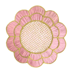 Blush Bloom Handwoven Iraca Placemat - Lilly Pulitzer Inspired Style