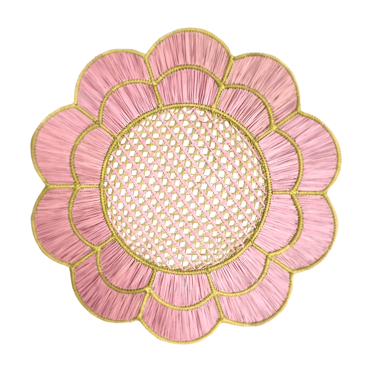 Blush Bloom Handwoven Iraca Placemat - Lilly Pulitzer Inspired Style