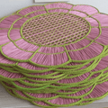 Blush Bloom Handwoven Iraca Placemat - Lilly Pulitzer Inspired Style