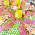 Blush Bloom Handwoven Iraca Placemat - Lilly Pulitzer Inspired Style