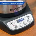 Bonavita Classic 1.0L Gooseneck Precision Temperature Electric Kettle| Coffee Brew and Tea, 1200 Watt, LED Panel, Stainless Steel