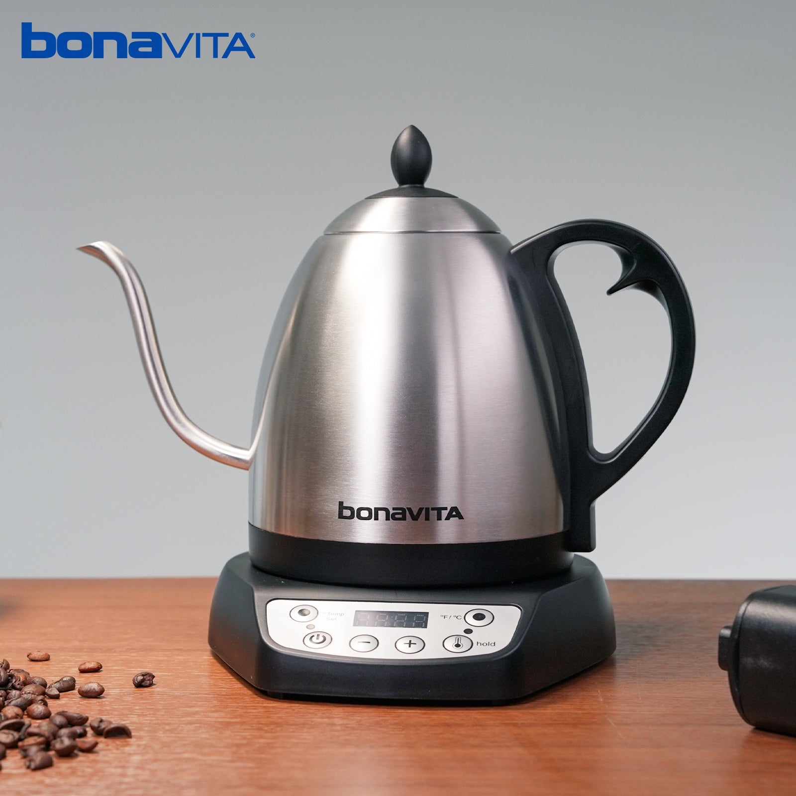 Bonavita Classic 1.0L Gooseneck Precision Temperature Electric Kettle| Coffee Brew and Tea, 1200 Watt, LED Panel, Stainless Steel Secondary image