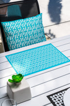 Breeze Block 17.7" Square Pillow-Turquoise