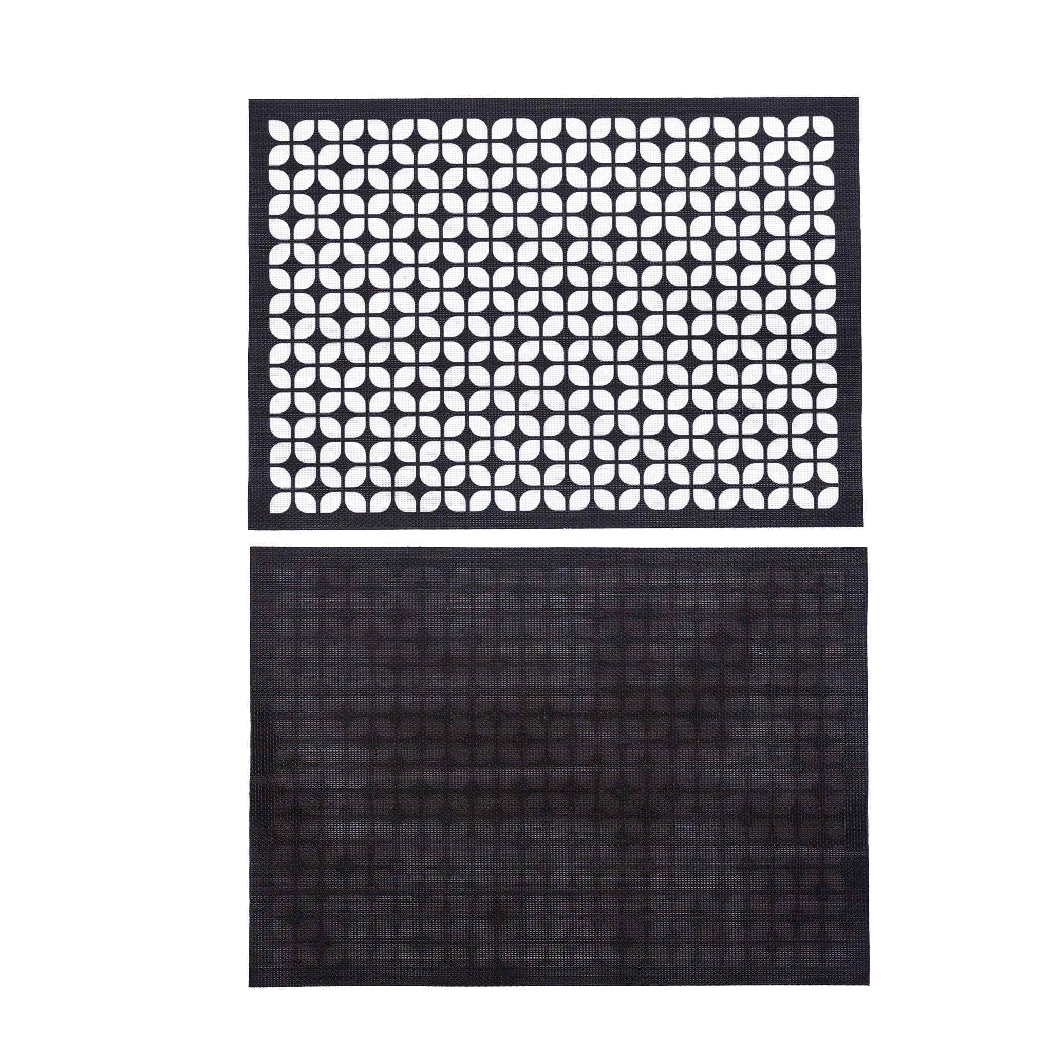Breeze Block double-sided Woven Placemat-Black