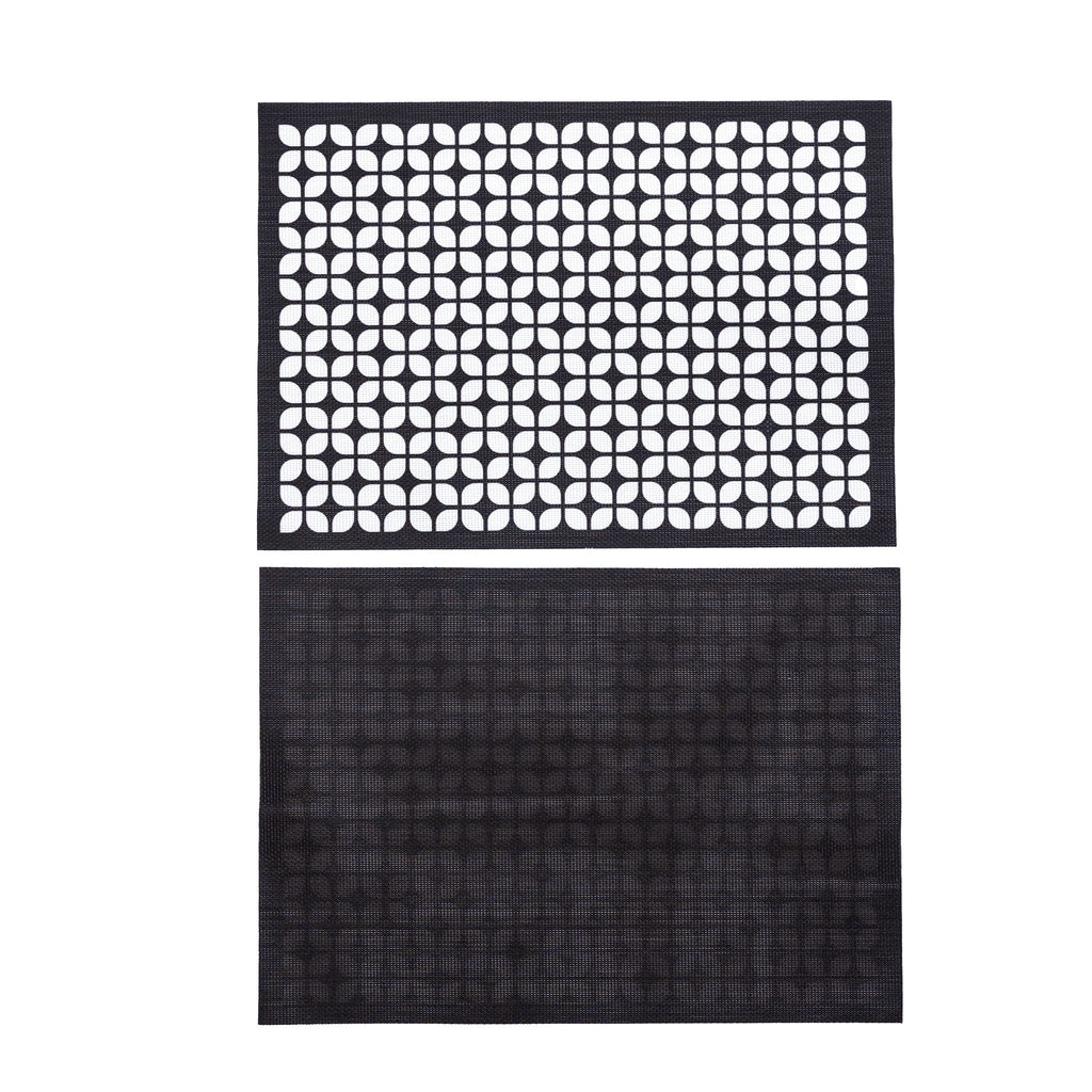 Breeze Block double-sided Woven Placemat-Black