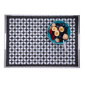 Breeze Block double-sided Woven Placemat-Black-set of 4