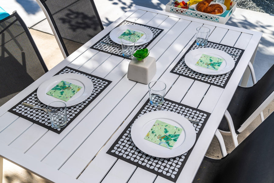 Breeze Block double-sided Woven Placemat-Black-set of 4