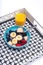 Breeze Block double-sided Woven Placemat-Black-set of 4