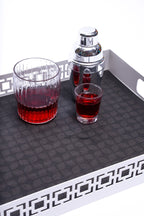 Breeze Block double-sided Woven Placemat-Black-set of 4