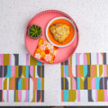 Breeze Block Metal Serving Tray Round-Pink