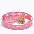 Breeze Block Metal Serving Tray Round-Pink