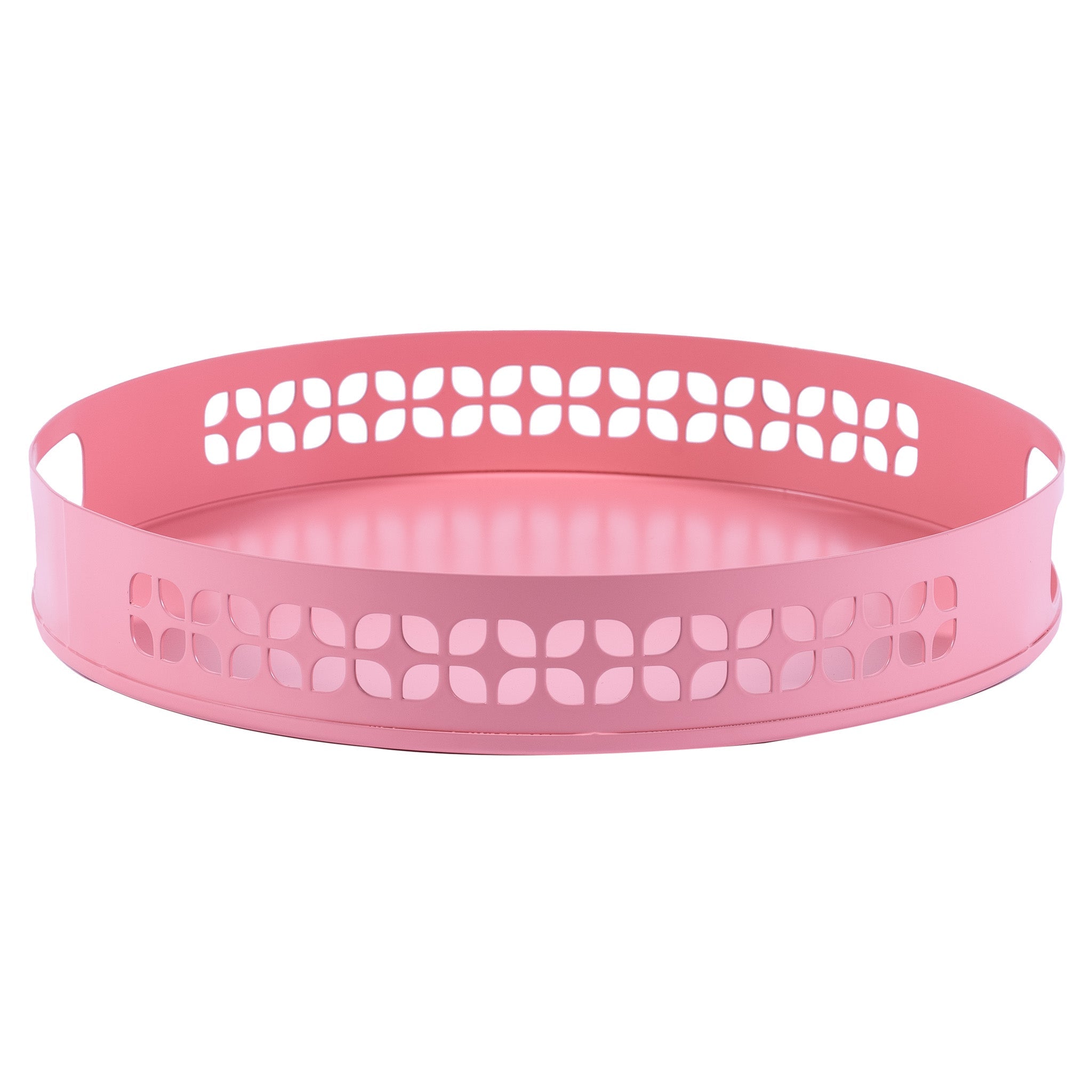 Breeze Block Metal Serving Tray Round-Pink Main image