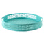 Breeze Block Metal Serving Tray Round-Turquoise