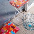 Breeze Block Metal Serving Tray + Stand Set-Pink