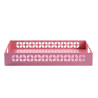 Breeze Block Metal Serving Tray + Stand Set-Pink