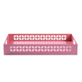 Breeze Block Metal Serving Tray + Stand Set-Pink