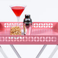 Breeze Block Metal Serving Tray + Stand Set-Pink