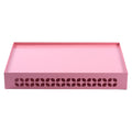 Breeze Block Metal Serving Tray + Stand Set-Pink