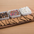 Charcuterie / Serving Tray w/ 3 Square Ceramic Bowls