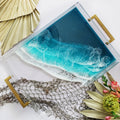 Clear Acrylic Serving Tray + Gold Handles Bali Breeze