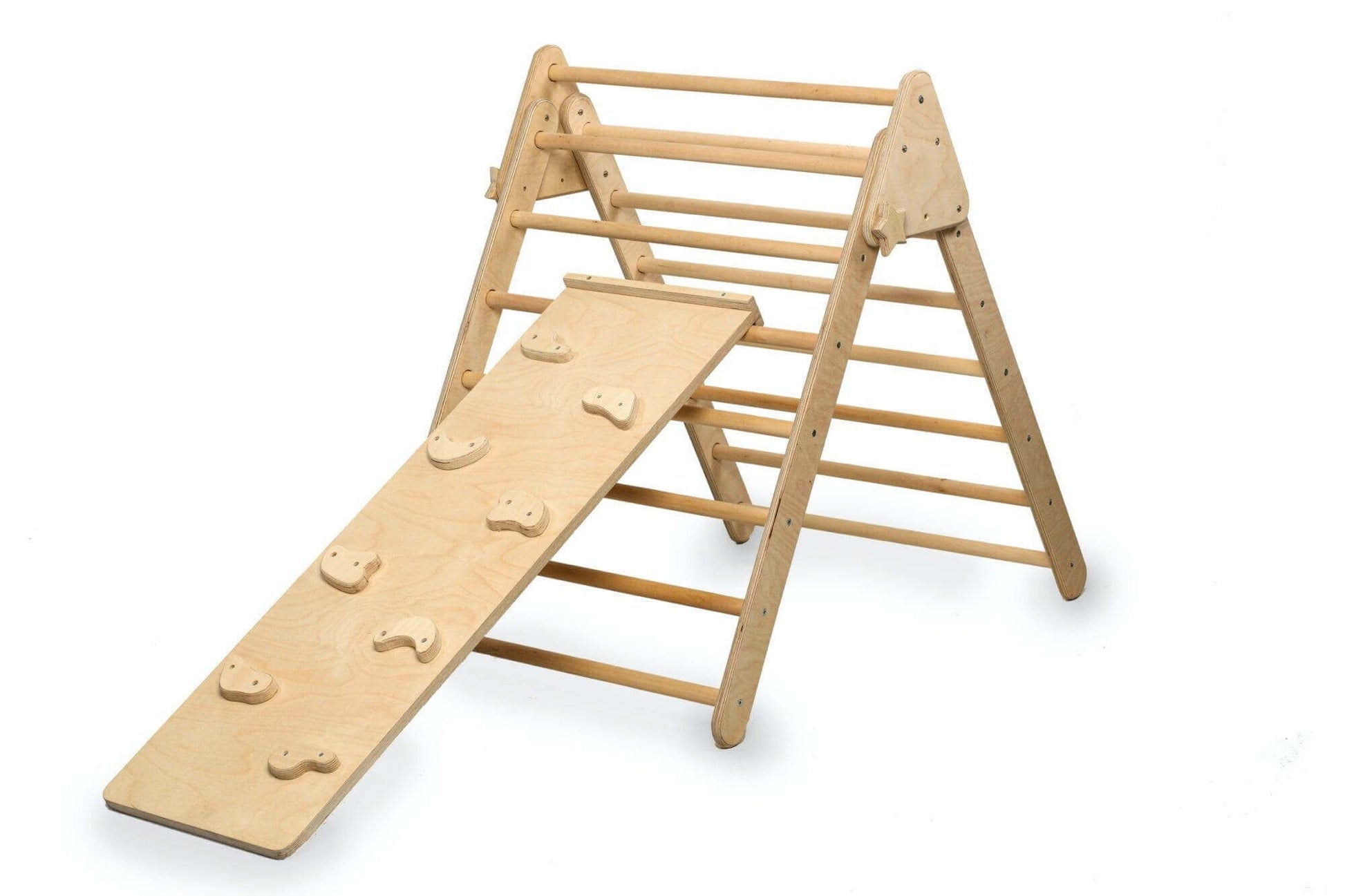 Climbing Triangle with Tent Cover, Mat, Ramp No Tent Cover and Play Mat With Rockwall Ramp