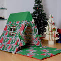 Climbing Triangle with Tent Cover, Mat, Ramp With Christmas Tent Cover and Play Mat (Green and Gray )