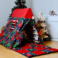 Climbing Triangle with Tent Cover, Mat, Ramp With Christmas Tent Cover and Play Mat (Red and Blue)