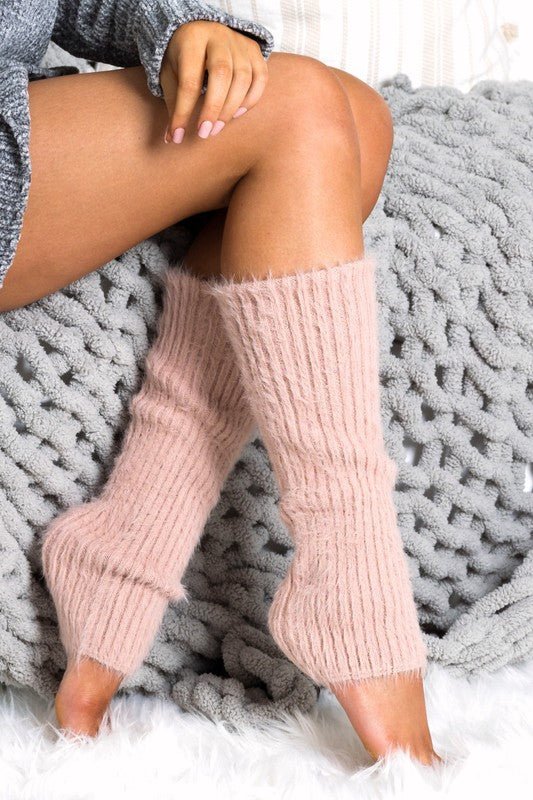 Cozy Eyelash Knit Leg Warmers Blush OneSize Main image