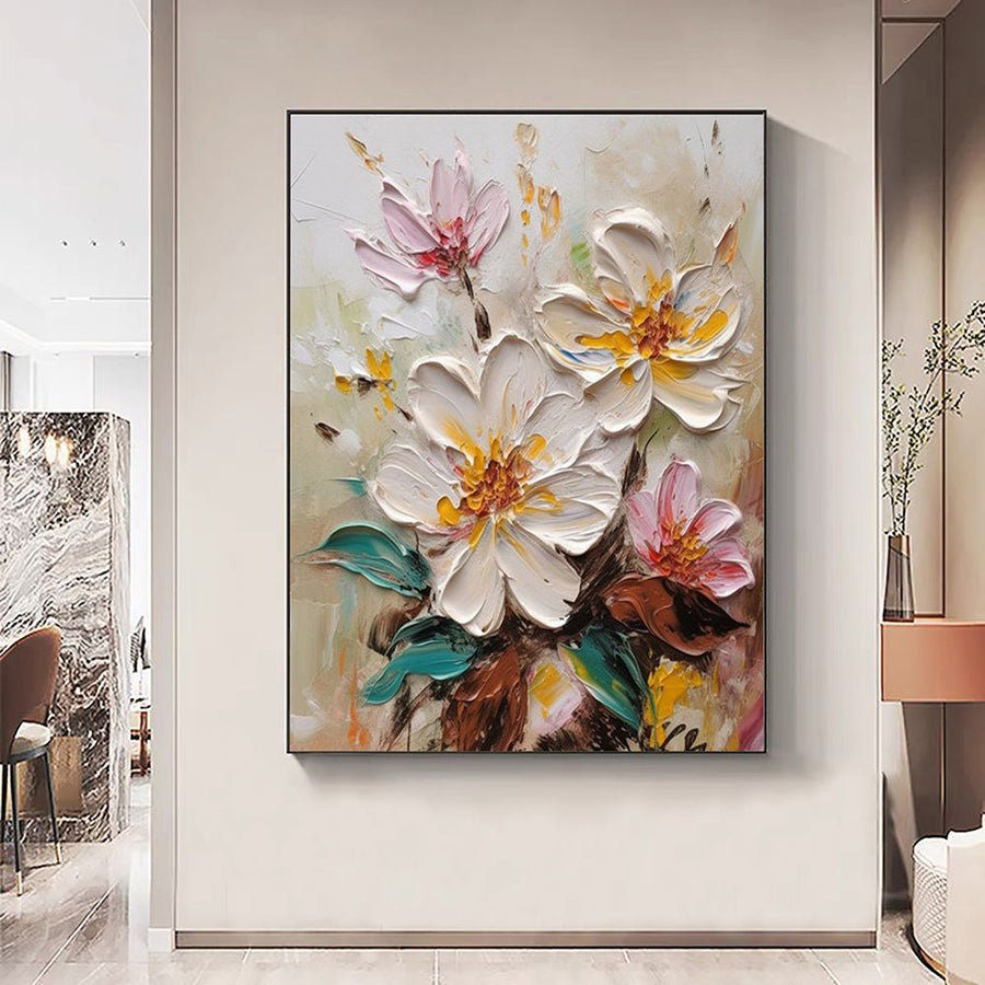 Hand Painted Abstract Blooming Flower Oil Painting 50X70cm 01