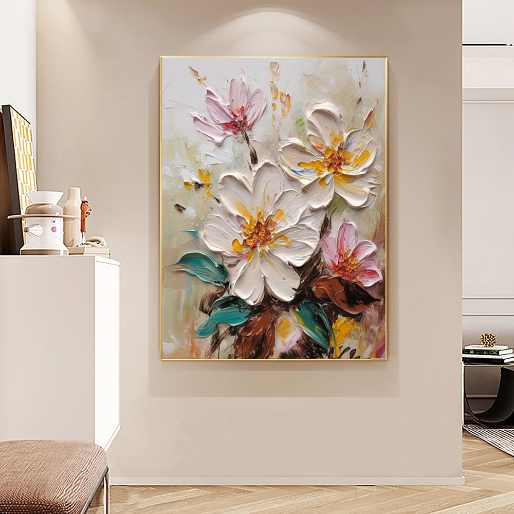 Hand Painted Abstract Blooming Flower Oil Painting