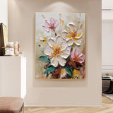 Hand Painted Abstract Blooming Flower Oil Painting