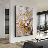 Hand Painted Abstract Blooming Flower Oil Painting