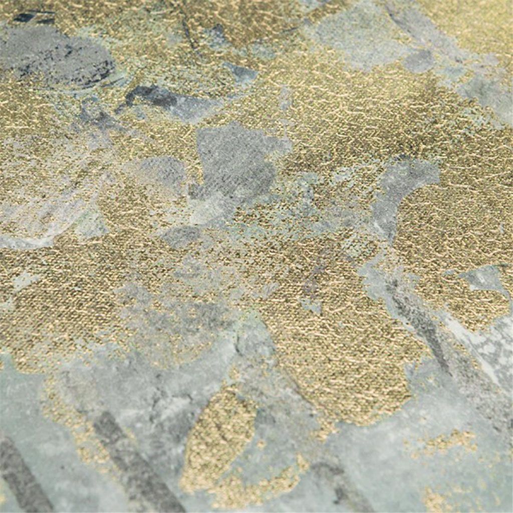 Dewy Forest Gold Foil Abstract 3-piece Canvas Wall Art Set