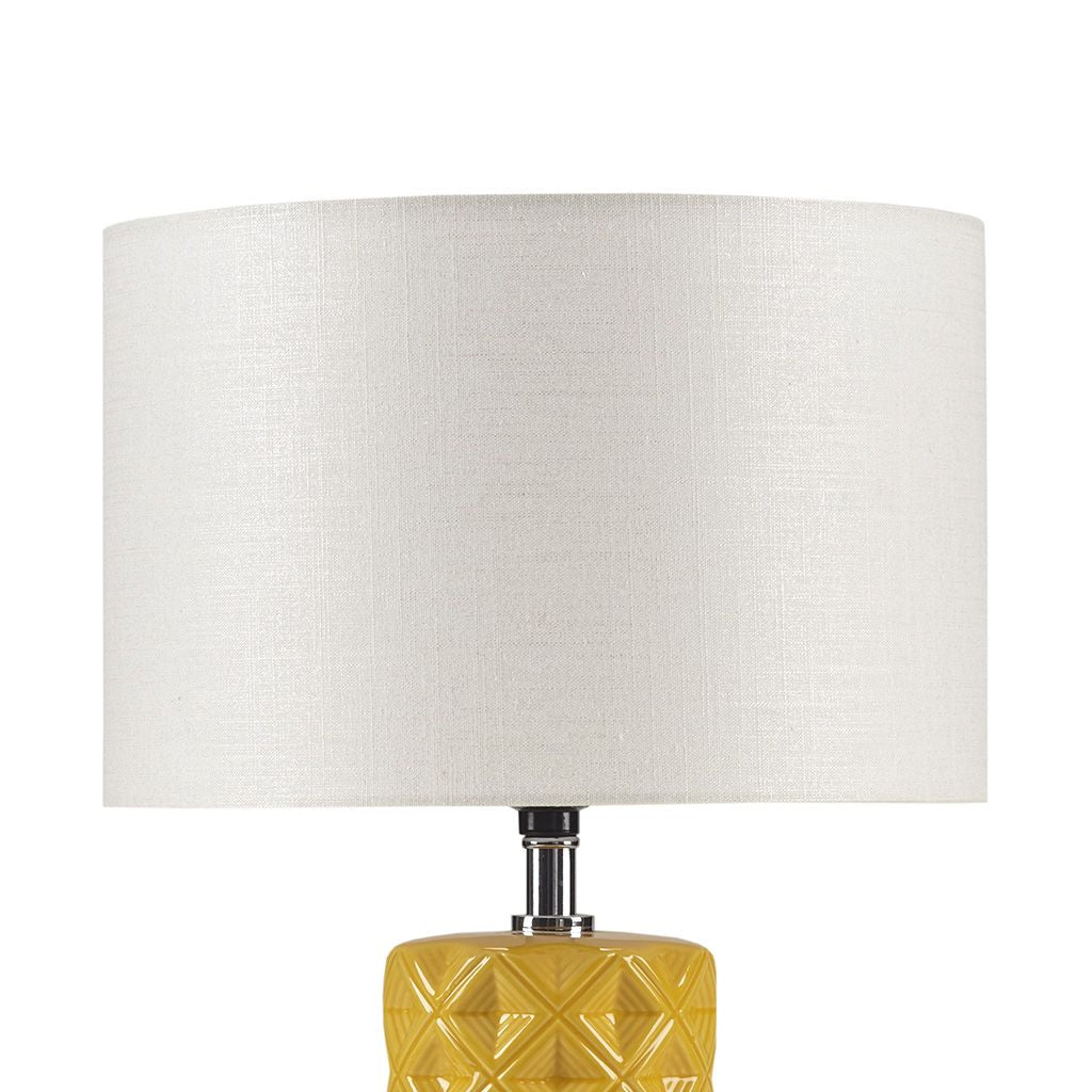 Yellow Geometric Cylinder Ceramic Table Lamp