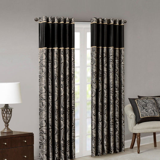 Aubrey Jacquard Curtain Panel Pair 50x84"