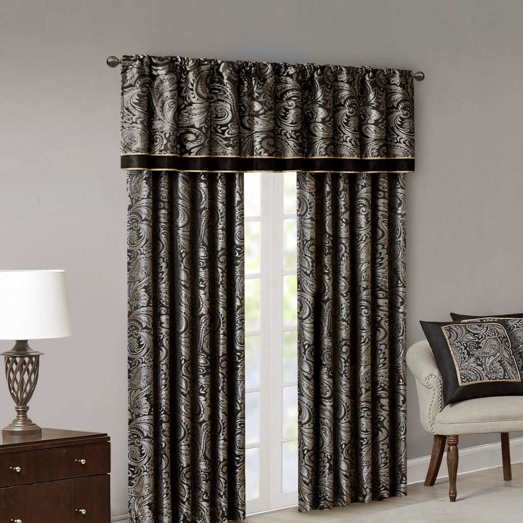 Aubrey Jacquard Curtain Panel Pair 50x84"