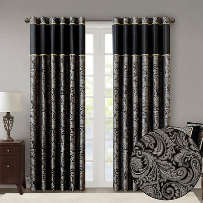 Aubrey Jacquard Curtain Panel Pair 50x84"