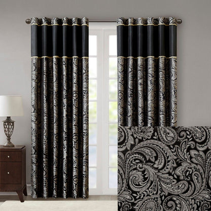 Aubrey Jacquard Curtain Panel Pair 50x84"