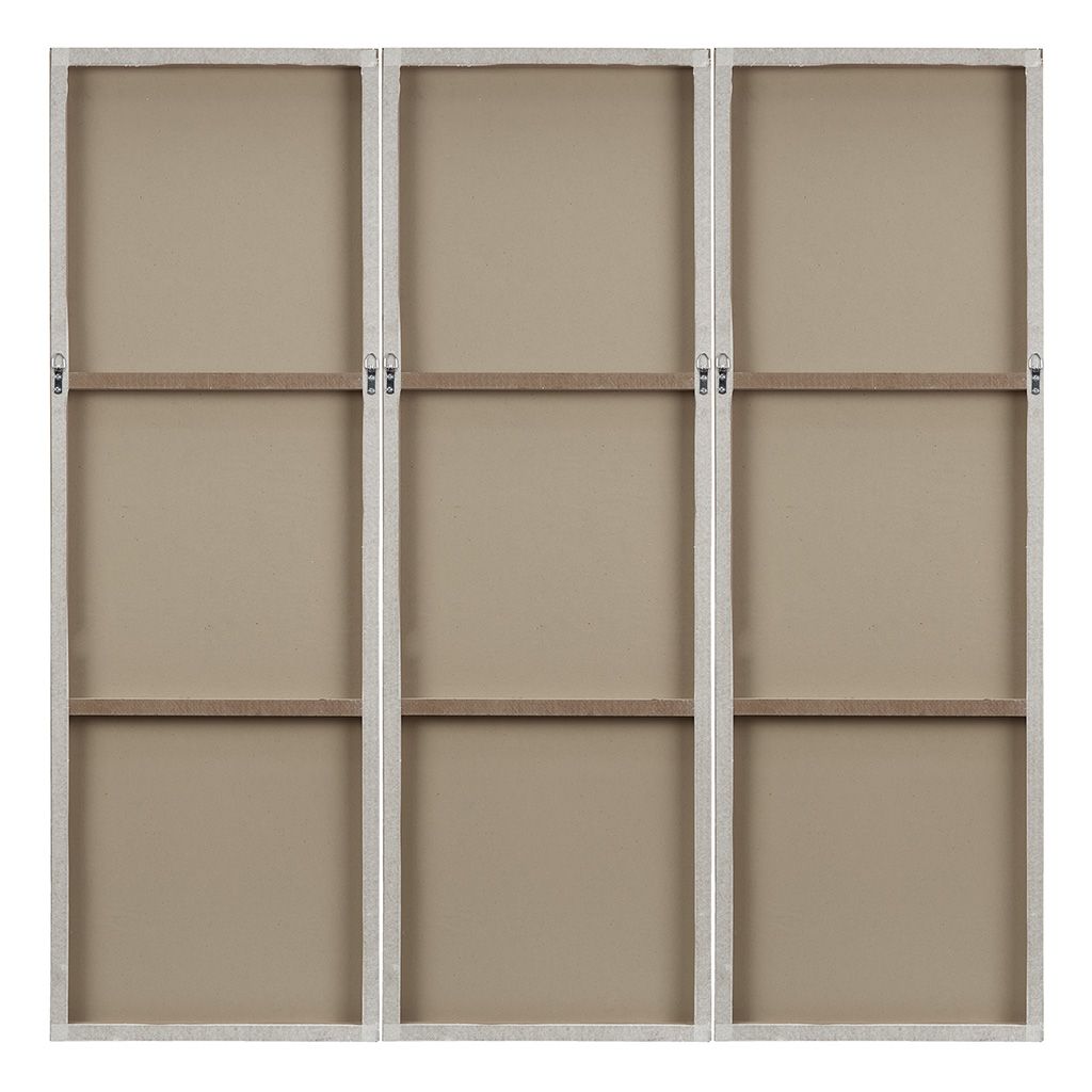 Sunburst Hand Painted Triptych 3-piece Dimensional Resin Wall Art Set in White