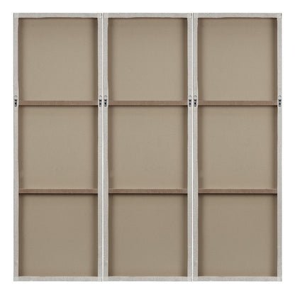 Sunburst Hand Painted Triptych 3-piece Dimensional Resin Wall Art Set in White