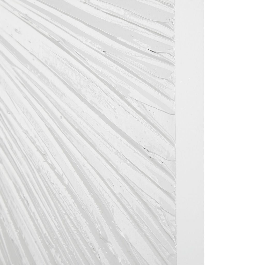 Sunburst Hand Painted Triptych 3-piece Dimensional Resin Wall Art Set in White