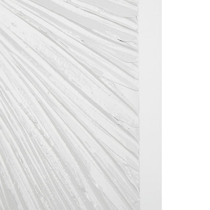 Sunburst Hand Painted Triptych 3-piece Dimensional Resin Wall Art Set in White